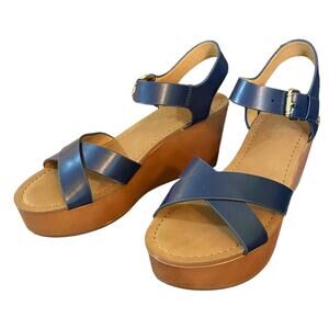 Tommy Hilfiger Blue Wilo Wedge Platform Heels Size 9.5